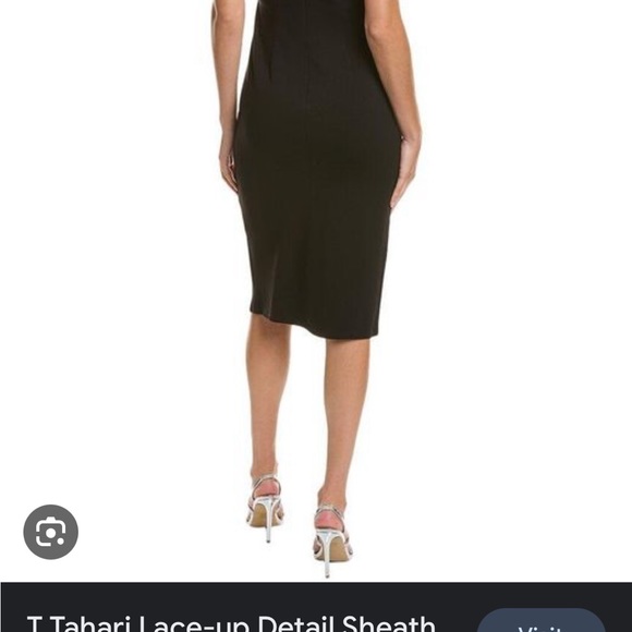 T Tahari Lace-Up Detail Sheath Dress - Picture 2 of 6